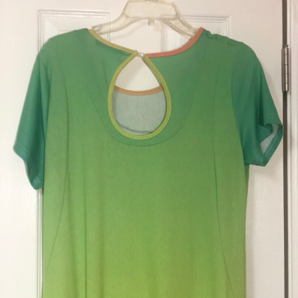 Green & Yellow Ombré Short-Sleeve Harem Jumpsuit - Picture 4 of 7
